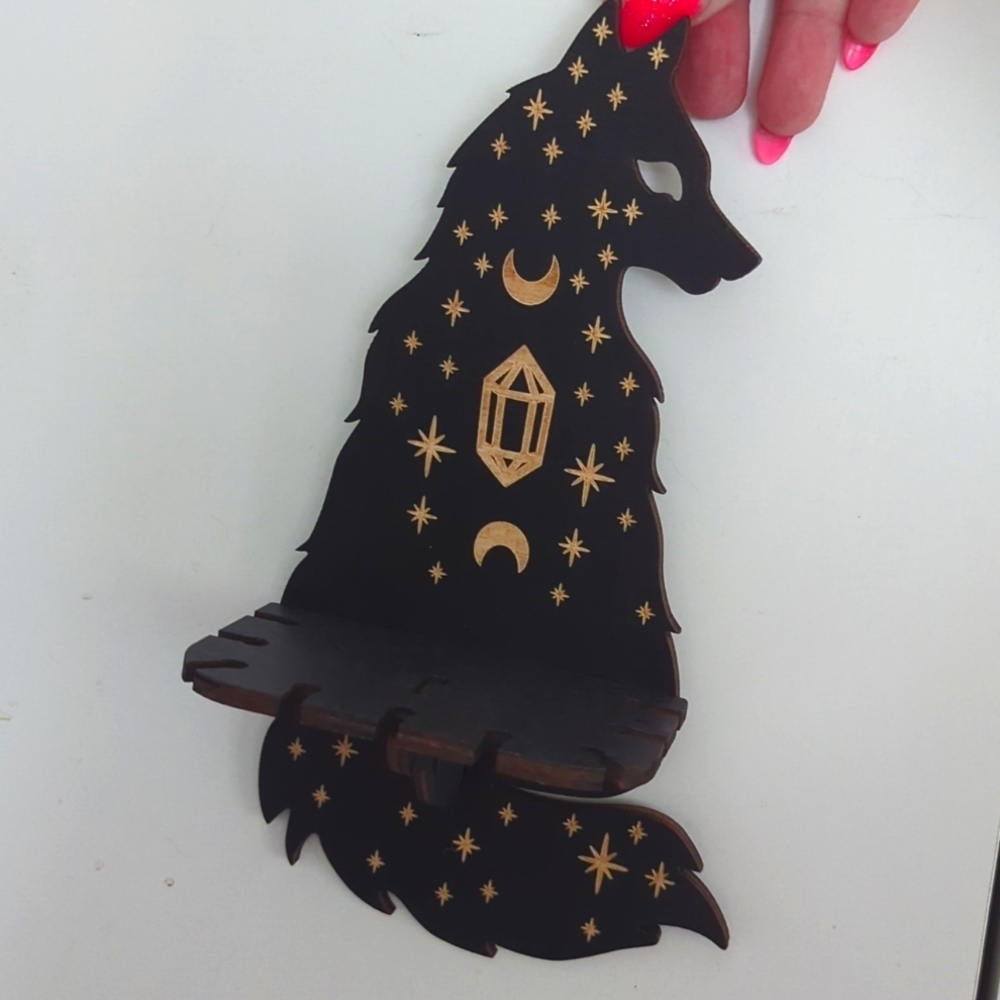 3 piece crystal and pendulum wall holder (magical fox)